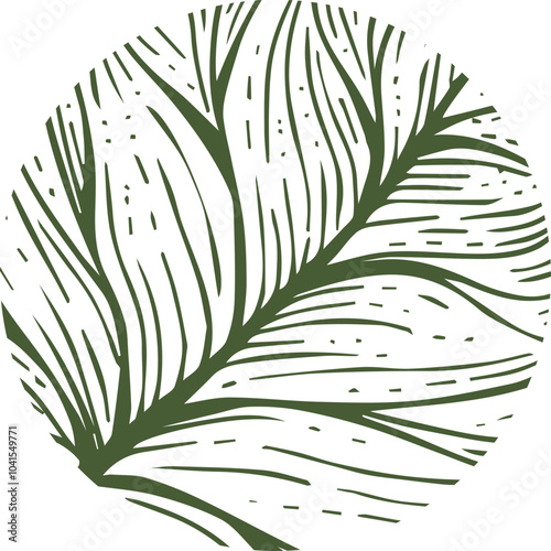 Abstract eco theme, circle with leaf veins