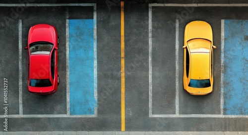 Bad Parking: Improperly Parked Car Occupying Two Spaces in No-Parking Zone