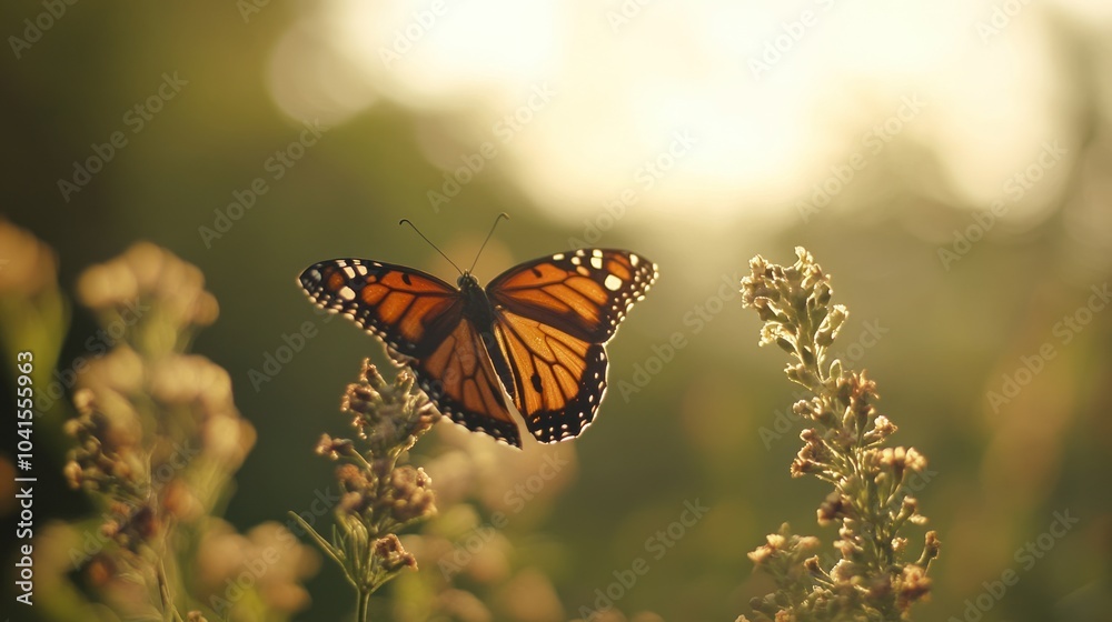 Obraz premium Monarch Butterfly in Flight