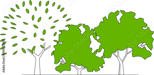 illustration design vector sketch image of tree plants in parks and forests for city greening