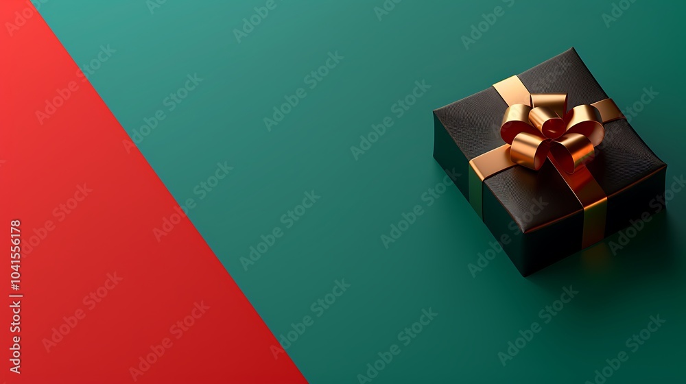 3D Elegant Gift Box with Colorful Background 3D Elegant Gift Box with Colorful Background