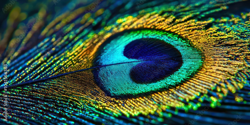 Fototapeta premium A close up of a peacock feather with a heart shape in the center