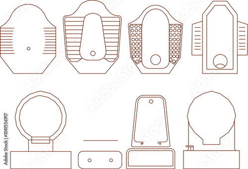 illustration design sketch completeness vector image collection of modern minimalist bathroom toilets