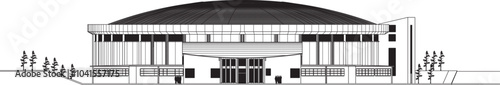 illustration design sketch vector image architecture building modern sports stadium