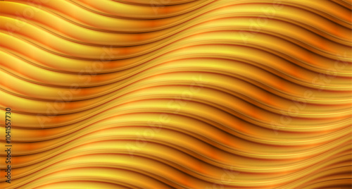 Luxury golden liquid glossy waves abstract elegant background. Vector design