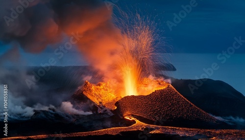 Vulcão em erupção photo