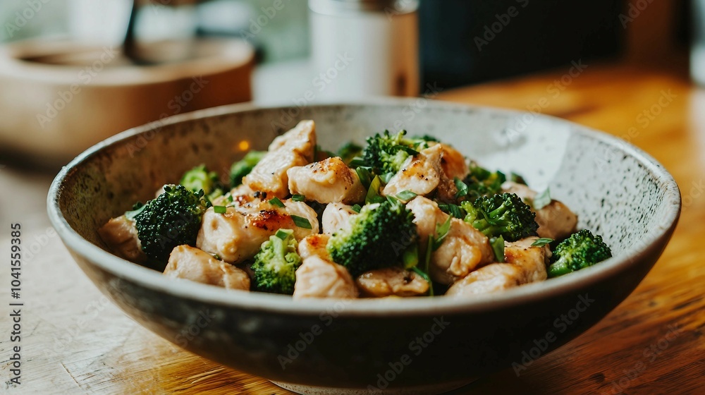 Chicken and Broccoli Stir-Fry in a Bowl