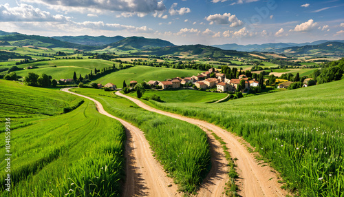 Village pittoresque au cœur de la campagne