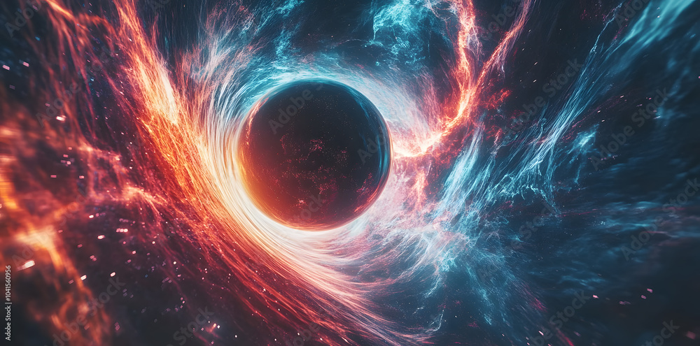 Obraz premium Abstract glowing galaxy energy tunnel in space background