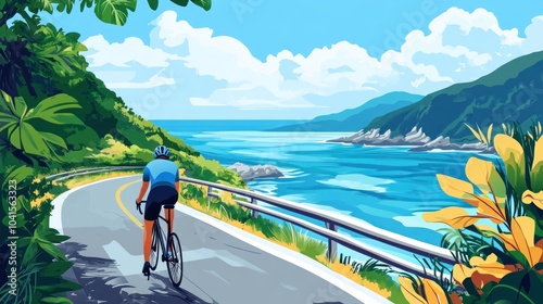 Cycling Along the Coastal Road