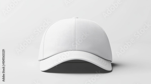 White baseball cap mockup displayed on a plain white background for versatile design presentation