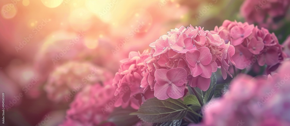 Hydrangea Hortensia Pink Flowers Close Up In A Garden Natural Light No Filters Hydrangea Hortensia Pink Flowers Close Up In A Garden Natural Light No Filters