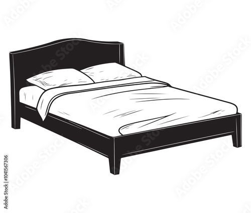 Bed icon vector illustration. Bed silhouette icon