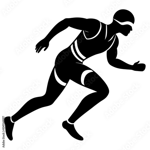 Track and Field Player Silhouette Vector Design.