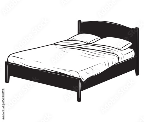 Bed icon vector illustration. Bed silhouette icon