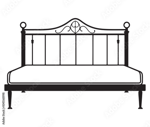 Bed icon vector illustration. Bed silhouette icon