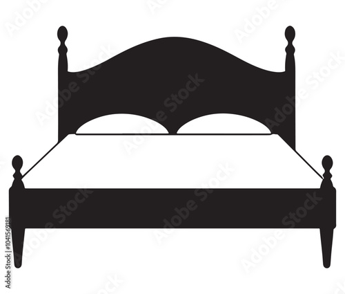 Bed icon vector illustration. Bed silhouette icon