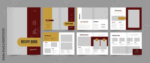 Recipe book , cookbook design, food menu template, cookbook magazine design