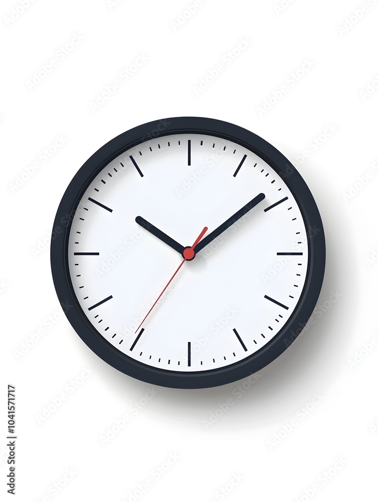 Geometric Analog Clock Icon Symbolizing Time Management and Punctuality on Clean White Background Geometric Analog Clock Icon Symbolizing Time Management and Punctuality on Clean White Background