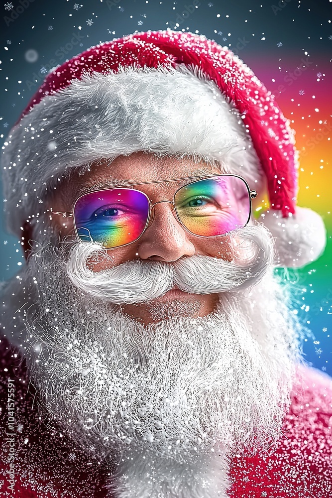 Santa Claus gay wearing pink pastel colored suit with white fur. LGBT and Homosexual concept of Christmas. Generative Ai Santa Claus gay wearing pink pastel colored suit with white fur. LGBT and Homosexual concept of Christmas. Generative Ai