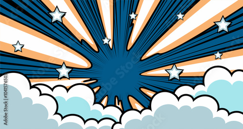 Cartoon comic cloud smoke retro illustration