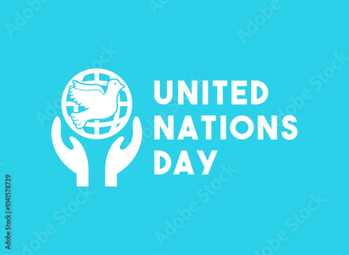 United Nations Day. Blue background.