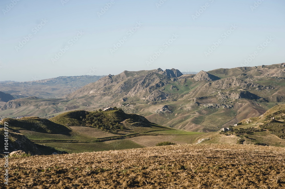 Obraz premium landscape with mountains in Sicily