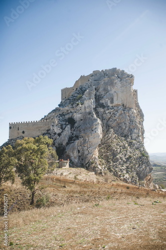 Mussomeli castle in the mountains in Sicily photo