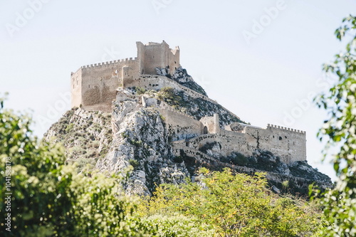 Mussomeli castle in the mountains in Sicily