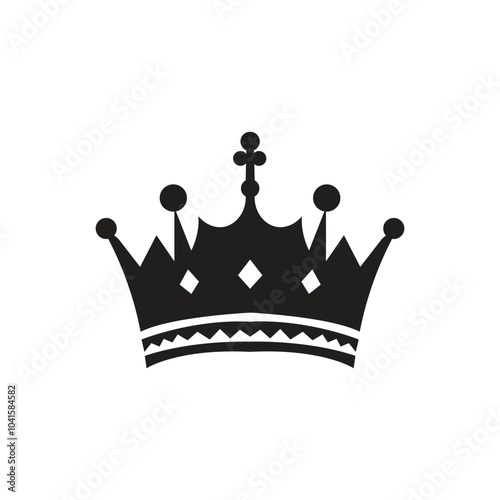 crown icon isolated on white background, Royal king crown queen princess tiara diadem prince crowns silhouette logo vector illustration