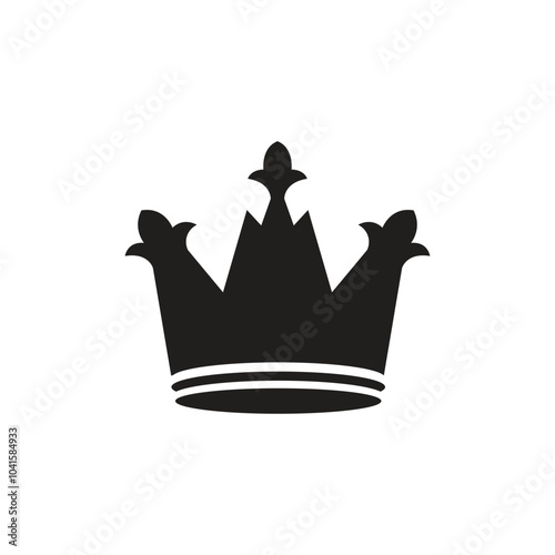 crown icon isolated on white background, Royal king crown queen princess tiara diadem prince crowns silhouette logo vector illustration