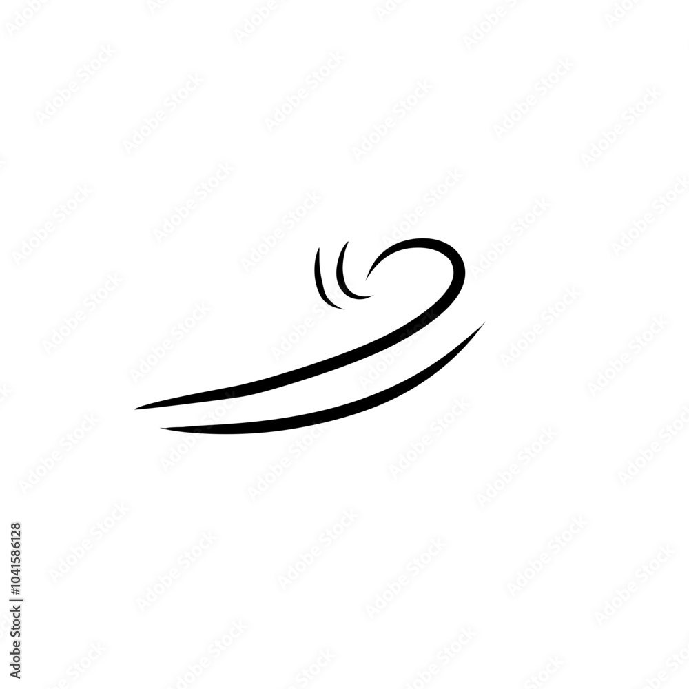 hand drawn wind doodle blow