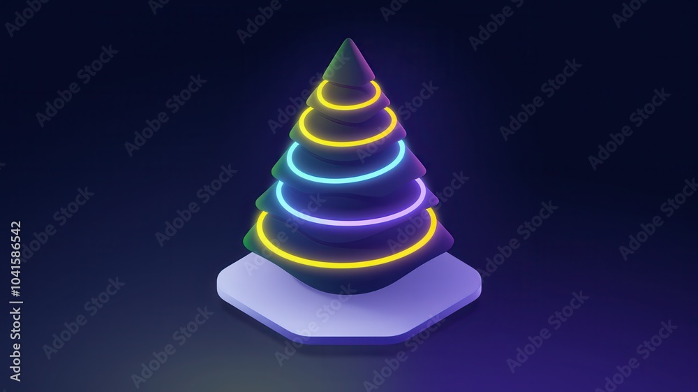 Futuristic Christmas tree with neon lights
Futuristic Christmas tree with neon lights