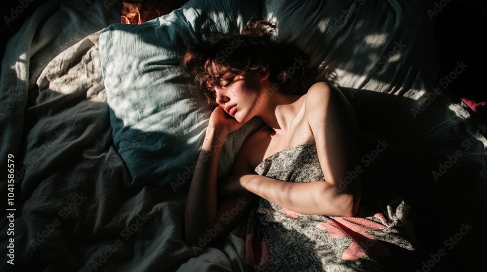 Person tossing and turning in bed, struggling with insomnia and restlessness. The scene captures the emotional turmoil and physical discomfort of a sleepless night. Person tossing and turning in bed, struggling with insomnia and restlessness. The scene captures the emotional turmoil and physical discomfort of a sleepless night.