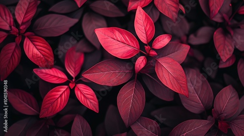 Vibrant Red Leaves Close-Up