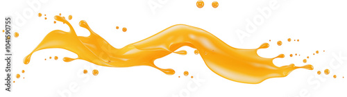 orange juice splash isolated on a white background. 3d render