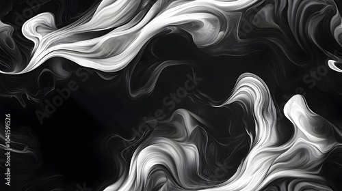 Mesmerizing Monochrome Flame Motif with Ethereal Flowing Forms