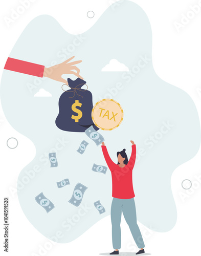 Tax payment or losing money without tax planning concept,flat design with people.
