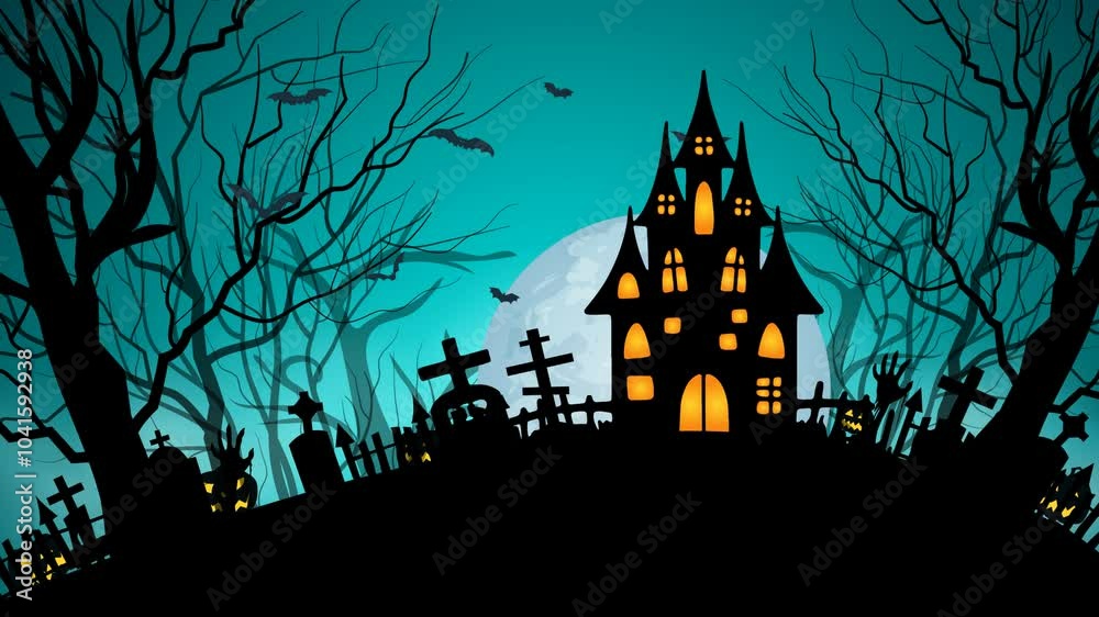 spooky Halloween background with Video