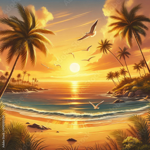 sunset on the beach