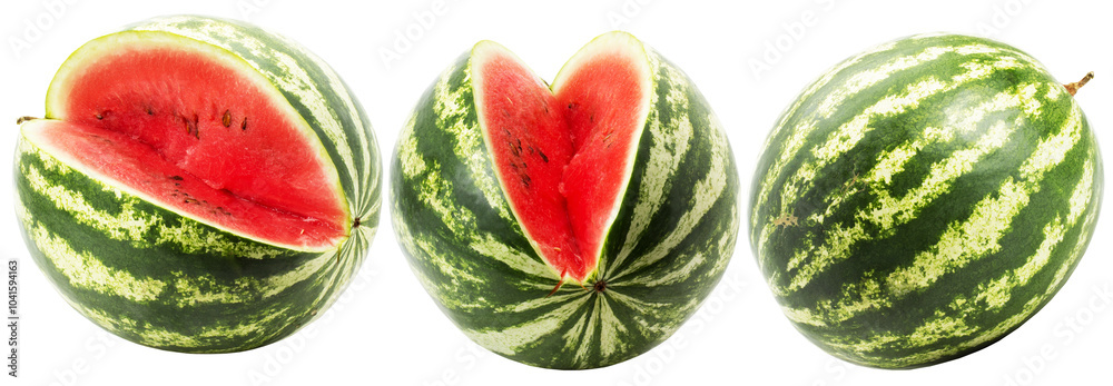 set of watermelons isolated on a white background set of watermelons isolated on a white background