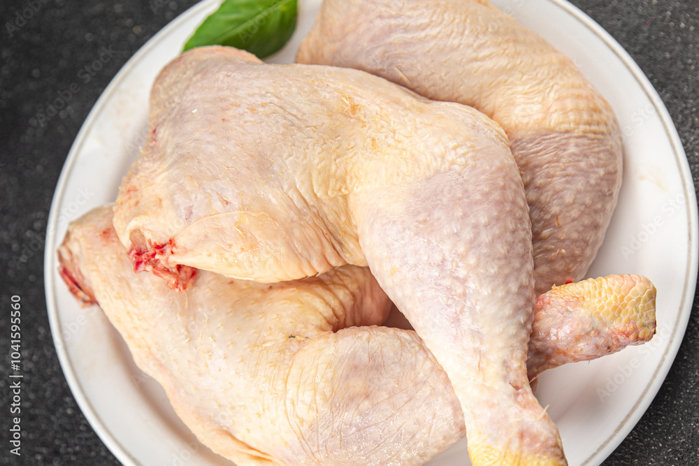 Chicken leg raw chicken meat fresh quarters tasty food dish delicious gourmet food background on the table rustic food top view copy space top view keto and paleo diet Chicken leg raw chicken meat fresh quarters tasty food dish delicious gourmet food background on the table rustic food top view copy space top view keto and paleo diet