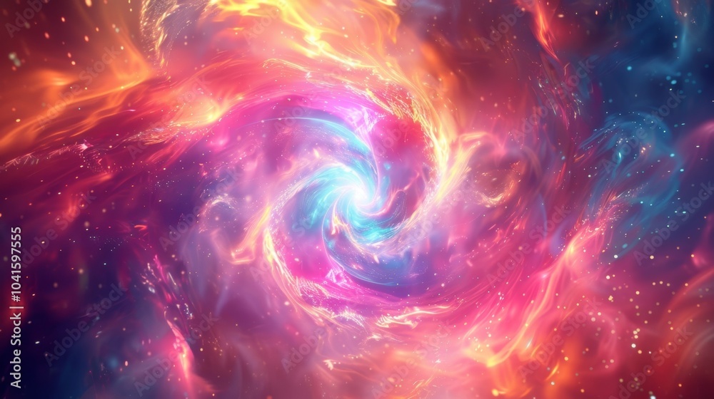 A mesmerizing display of swirling gases and vibrant hues as nuclear fusion takes over the dance floor. A mesmerizing display of swirling gases and vibrant hues as nuclear fusion takes over the dance floor.