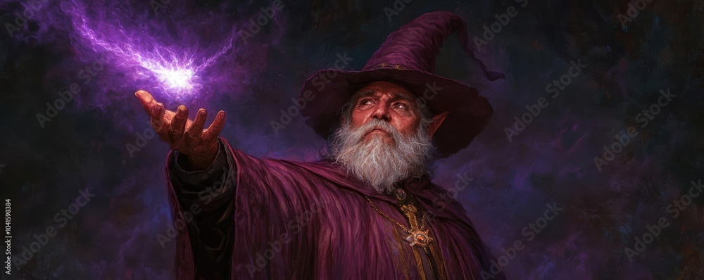A wizard casting a powerful spell in an enchanted forest, the air crackling with energy, his expression spellbound and overjoyed by the magic unleashed A wizard casting a powerful spell in an enchanted forest, the air crackling with energy, his expression spellbound and overjoyed by the magic unleashed