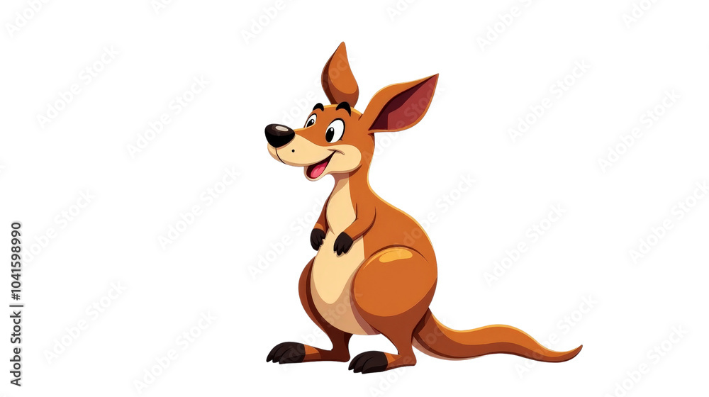 Kangaroo Cartoon Character Full Body Illustration Transparent Background isolated Kangaroo Cartoon Character Full Body Illustration Transparent Background isolated
