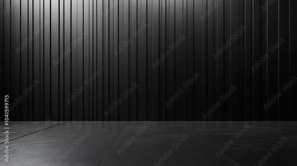 Matte black panelled wall background with wide bold vertical panels and crisp lines creating a dramatic and modern backdrop perfect for contemporary or industrial interior designs Matte black panelled wall background with wide bold vertical panels and crisp lines creating a dramatic and modern backdrop perfect for contemporary or industrial interior designs
