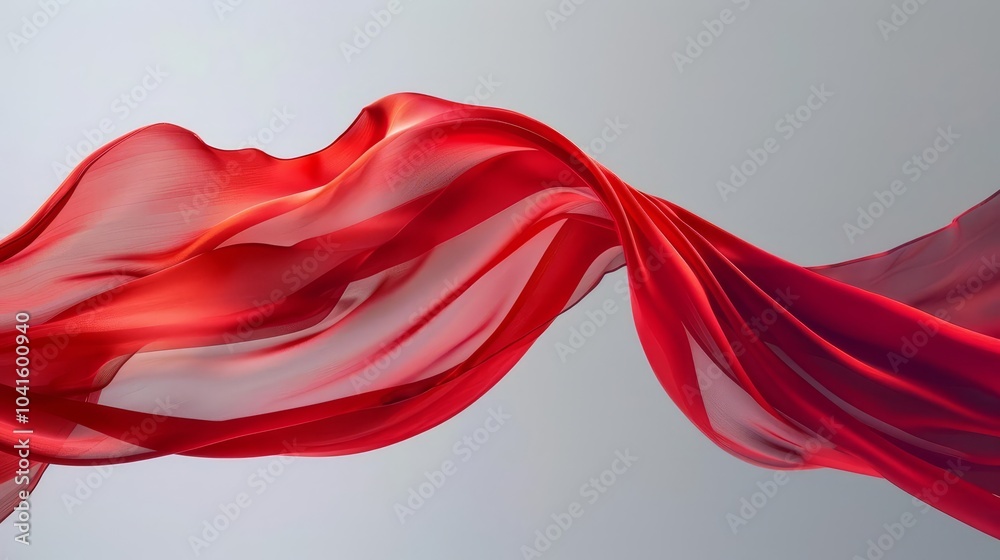 Abstract red fabric flowing in the wind, isolated on a white background. Abstract red fabric flowing in the wind, isolated on a white background.