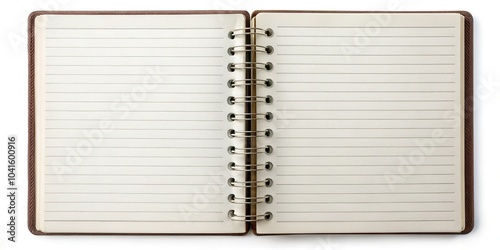 Blank notepad or notebook paper on white background