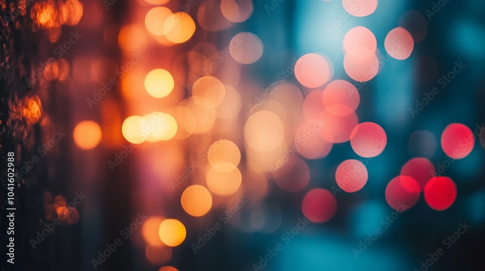 Fototapeta premium Abstract Bokeh Lights Background Orange Red and Blue Blurred Lights