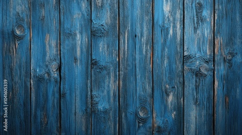 Wallpaper Mural Panoramic banner of a blue wooden surface featuring cracked wood laminate planks with pine texture showcasing a grunge rustic bark and abstract wavy knots Torontodigital.ca